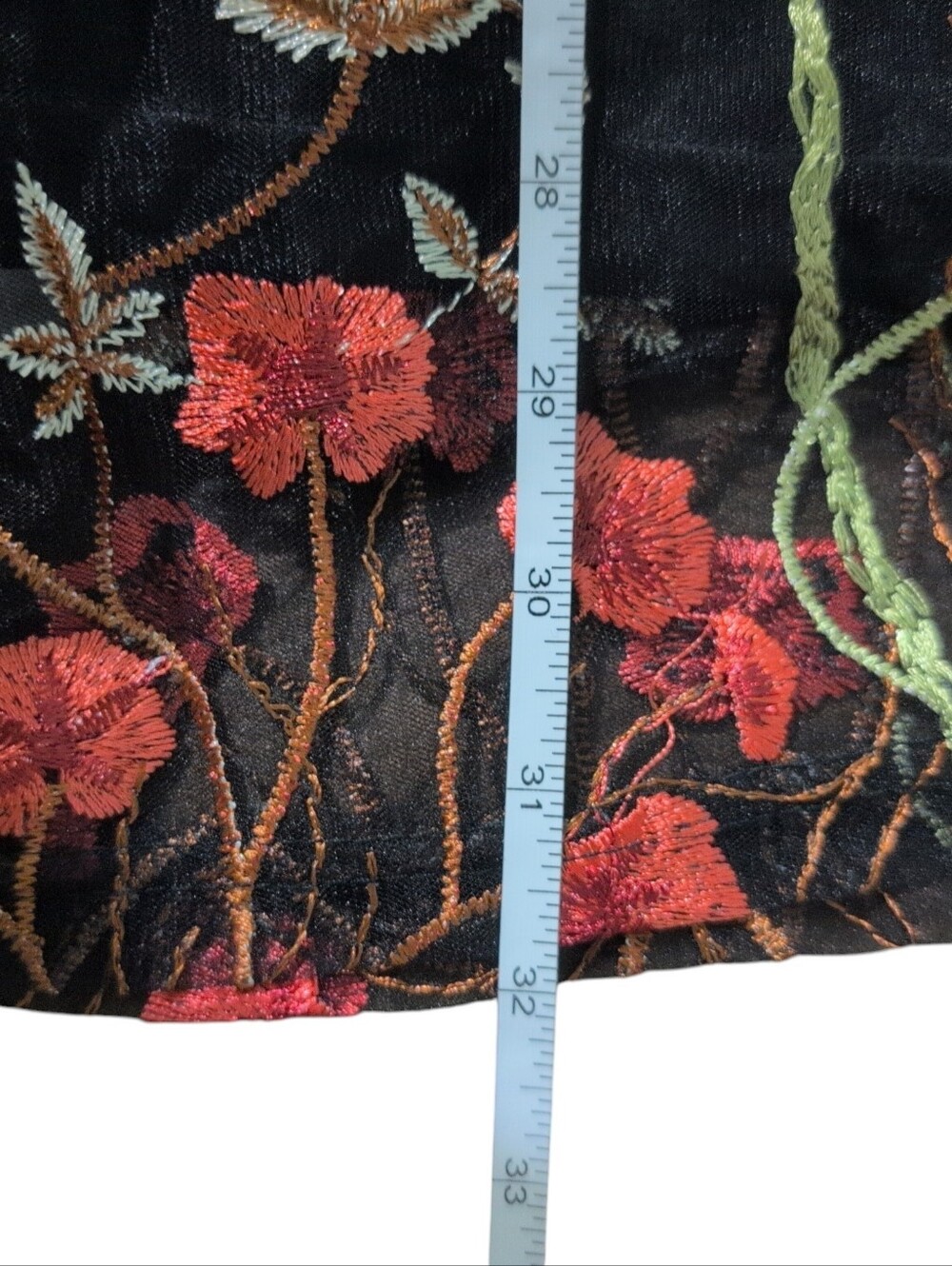 Nwt BloomChic Black V-Neck Tunic with Multicolor Floral Embroidery Sheer 22 24 - Picture 13 of 13